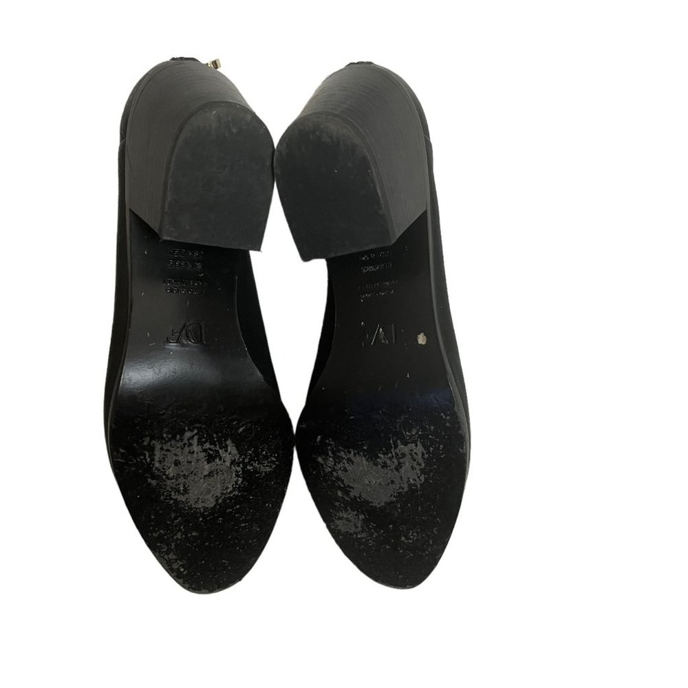 Diane Von Furstenberg Back Zip Block Heel Ankle Boots Leather Black Size US 8.5M - Picture 5 of 10